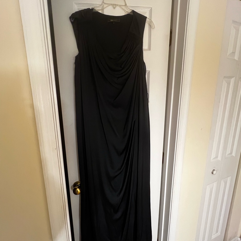 BCBG Navy Blue Draped Maxi Dress